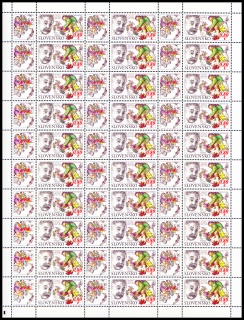 Den poštovní známky 2019: Vincent Hložník1919 - 1997 (celý arch 30 zn. + 30 K) 