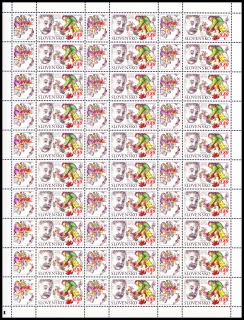 Den poštovní známky 2019: Vincent Hložník1919 - 1997 (celý arch 30 zn. + 30 K) 