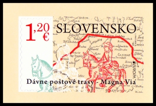 EUROPA 2020: Dávné poštovní trasy - Magna Via (známka ze samolepícího sešítku)
