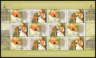 Spol. vydání s Polskem (SR): 100.narození papeže Jana Pavla II. - TL 