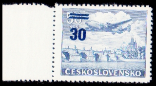 Přetisková provizoria (L32 - 30/50 Kčs) II. typ zk. - šikmý přetisk