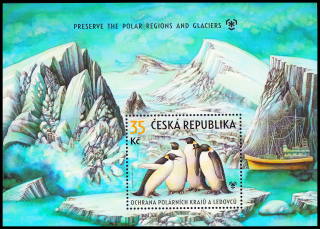 Ochrana polárních krajů a ledovců (aršík -červená skvrna pod krou "kreveta"VV 3)