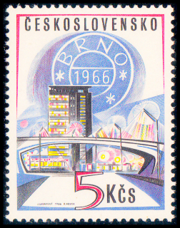 Celostátní výstava poštovních známek BRNO 1966 (známka z aršíku)