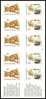 Číslo desky 6 - Mláďata: koťata–bengálská a perská (samolepící známkový sešitek)