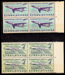 40.výročí Čs.aerolinií (krajové čtyřbloky) 