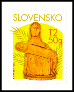 Velikonoce 2023 - Slovenské lidové řezbářství (známka ze samolepícího sešítku)