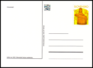 Velikonoce 2023 - Slovenské lidové řezbářství (celinová pohlednice) 