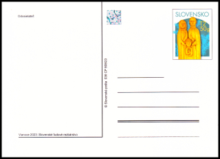 Vánoce 2023 - Slovenské lidové řezbářství (celinová pohlednice)
