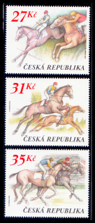 Stavba závodiště a první ročník Velké pardubické (známky z aršíku)