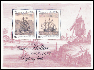 Václav Hollar - rytiny lodí (aršík) 